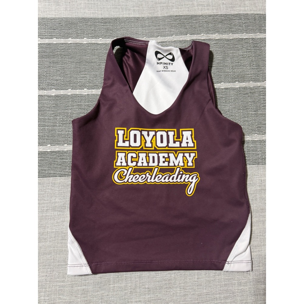 Nfinity Loyola Academy Cheerleading Tank Top XS Maroon White‎ Racerback Sport